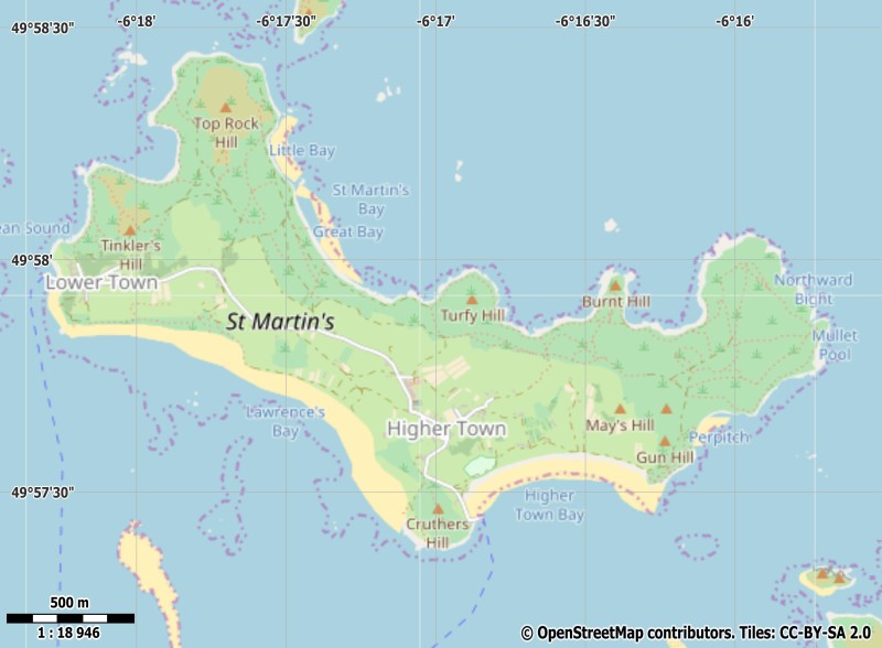 St Martins plattegrond kaart