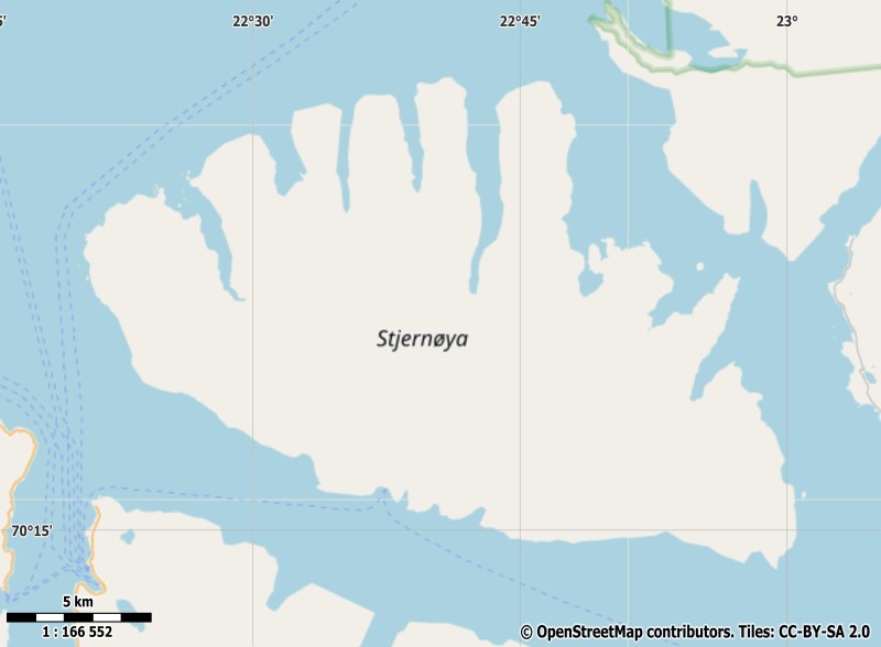 Stjernøya plattegrond kaart