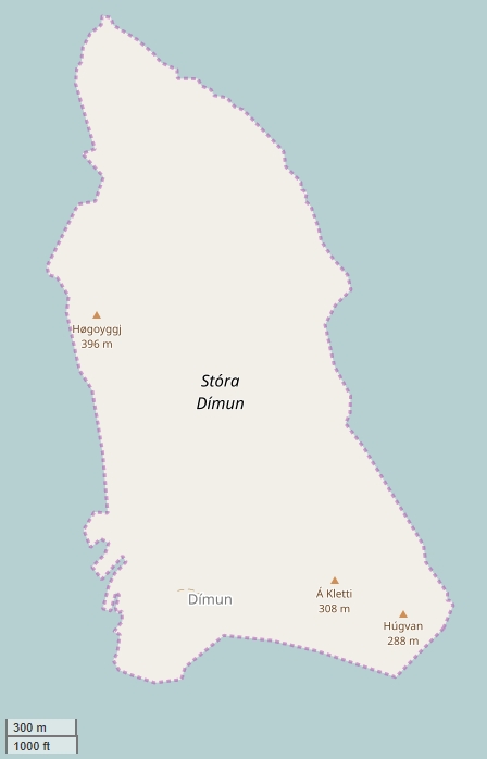 Stóra Dímun plattegrond kaart