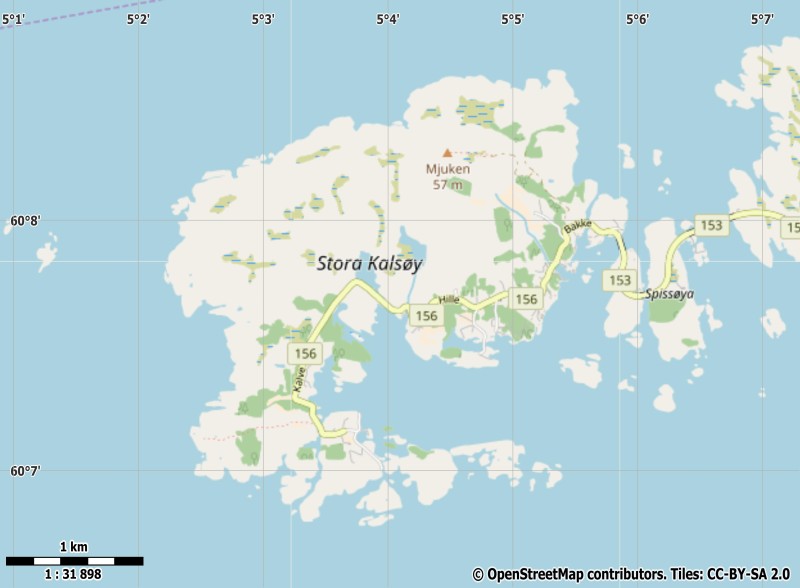 Stora Kalsøy plattegrond kaart