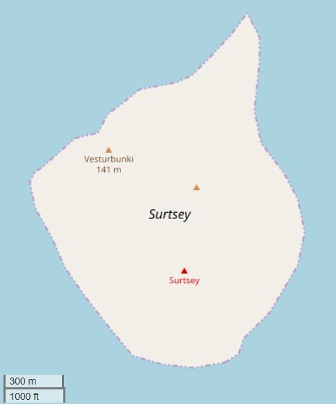 Surtsey plattegrond kaart