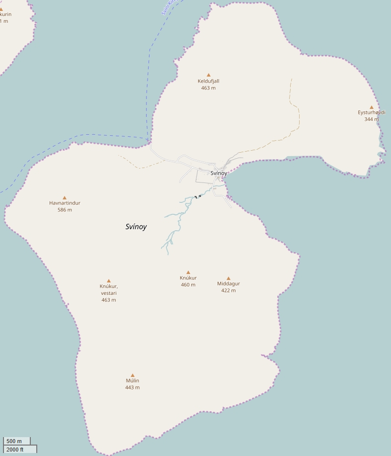 Svínoy plattegrond kaart