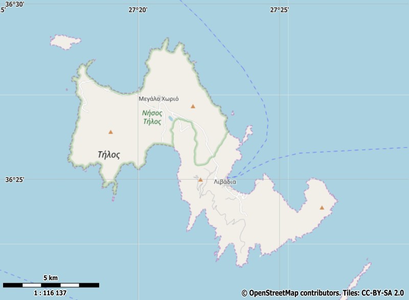 Tilos plattegrond kaart