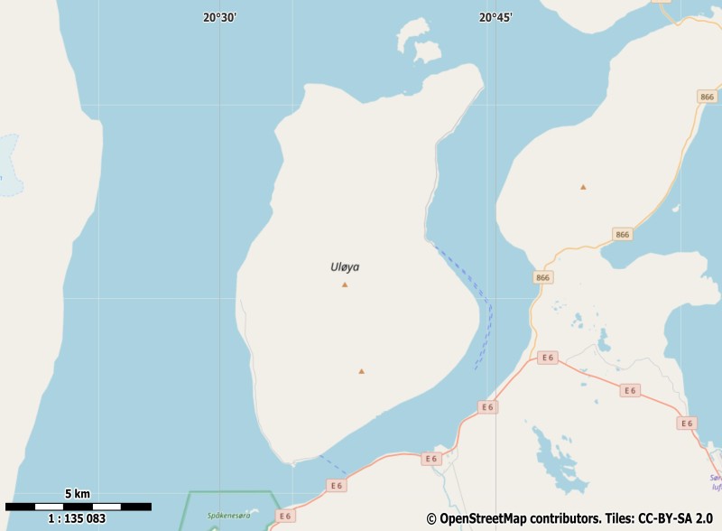 Uløya plattegrond kaart