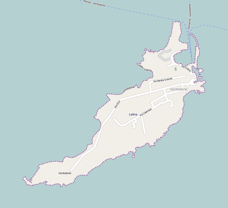 Ventotene plattegrond kaart