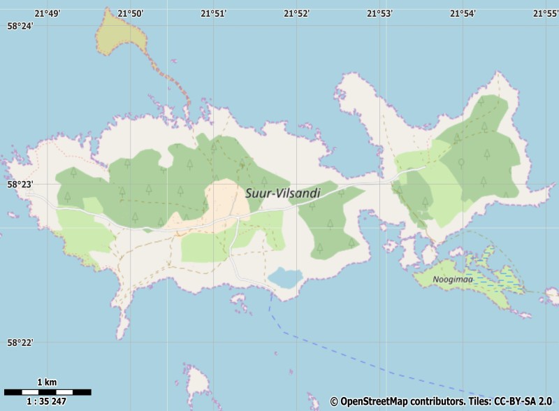 Vilsandi plattegrond kaart