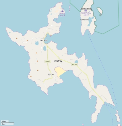 Westray plattegrond kaart